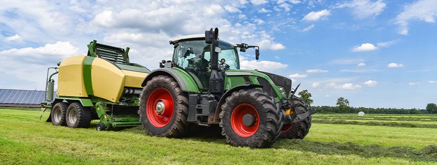 Tractor in field